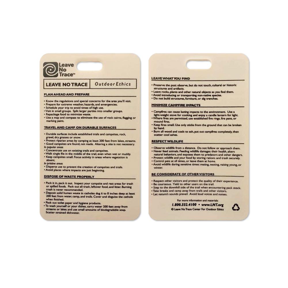 Leave No Trace - Plastic Reference Cards - The First Aid Gear Shop