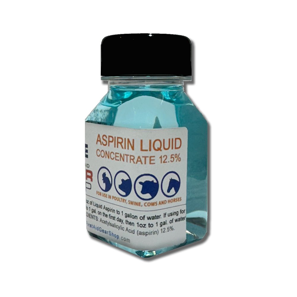 Liquid Aspirin Concentrate (12.5%) for Poultry + Livestock, 4oz - The First Aid Gear Shop